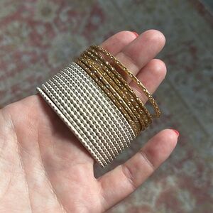 Set of Gold and White Bangles